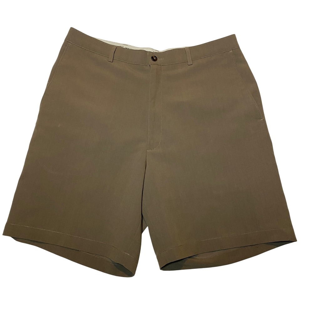 Haggar Comfort Equipped Mens Shorts Size 34 Casual Dress‎ Khaki Travel Golf